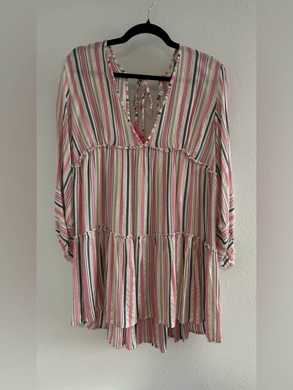 blue island Striped Tunic Top